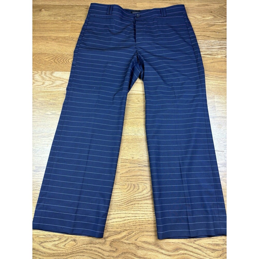 Banana Republic Logan Crop Pants Women's Size 6 Navy Blue Striped Casual Preppy